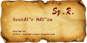 Szolár Róza névjegykártya